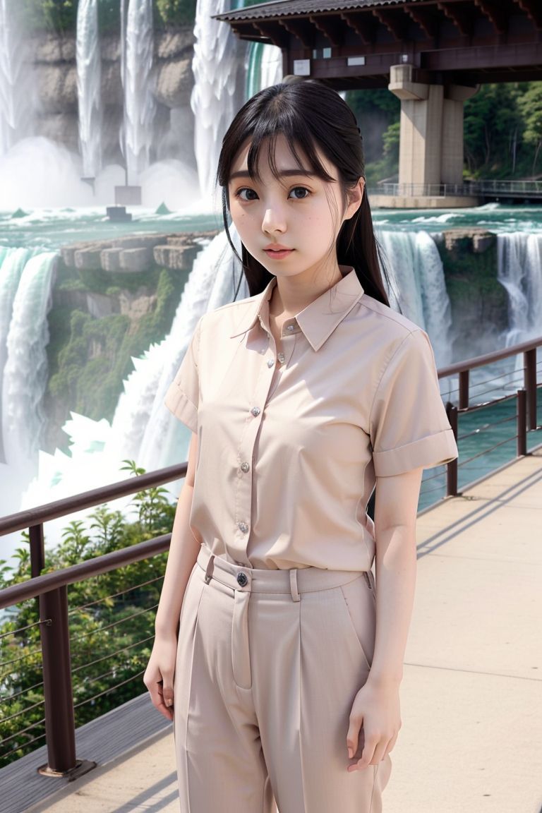 36349-3483026204-_lora_emi_kurita_obj20_0.5_, full_body, standing, sandals, (shirt), pants, (niagara falls), (emi_kurita_ 1.3), perfect face, (co..jpg